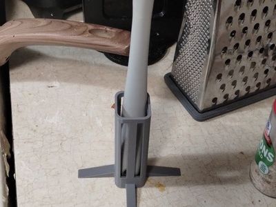 3D Printed Spatula Rest - Keeps Counters Clean & Utensils Upright - Gray, Durable Plastic