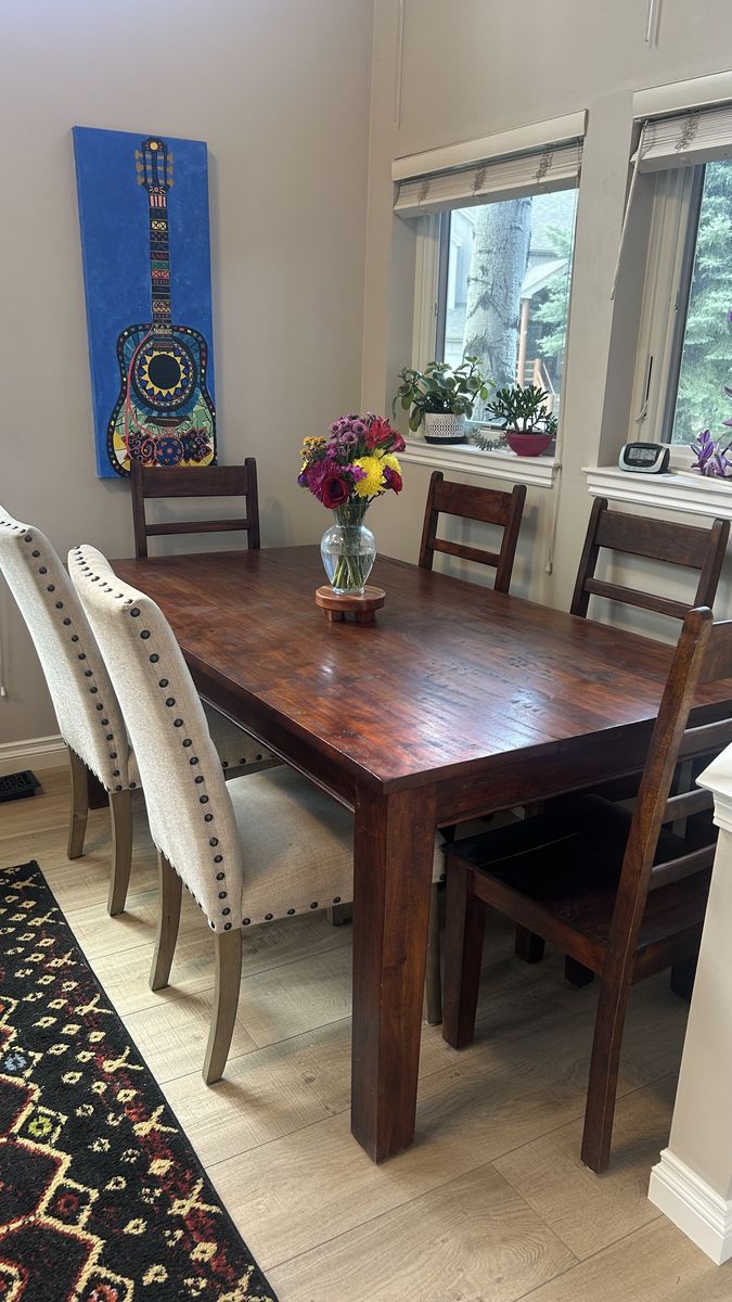 Dining table, 6 chairs