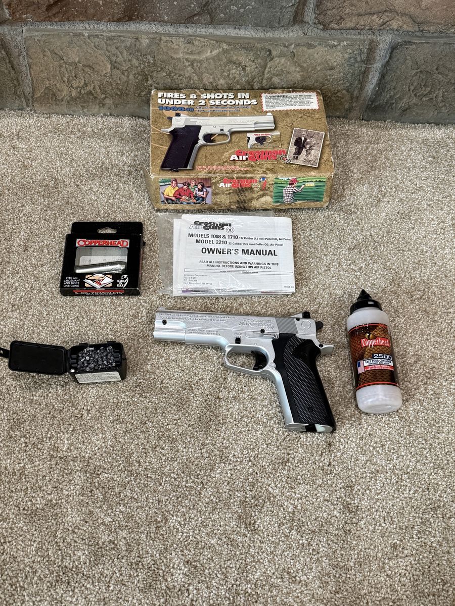 Crosman Air Guns 1008SB CO2 .177 Caliber Semi-Automatic Air Pistol Kit with Pellets