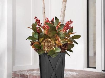 Member's Mark 48" Pre-Lit Decorative Topiary with Berries - $50
