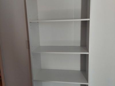 White Bookcase with five shelves.