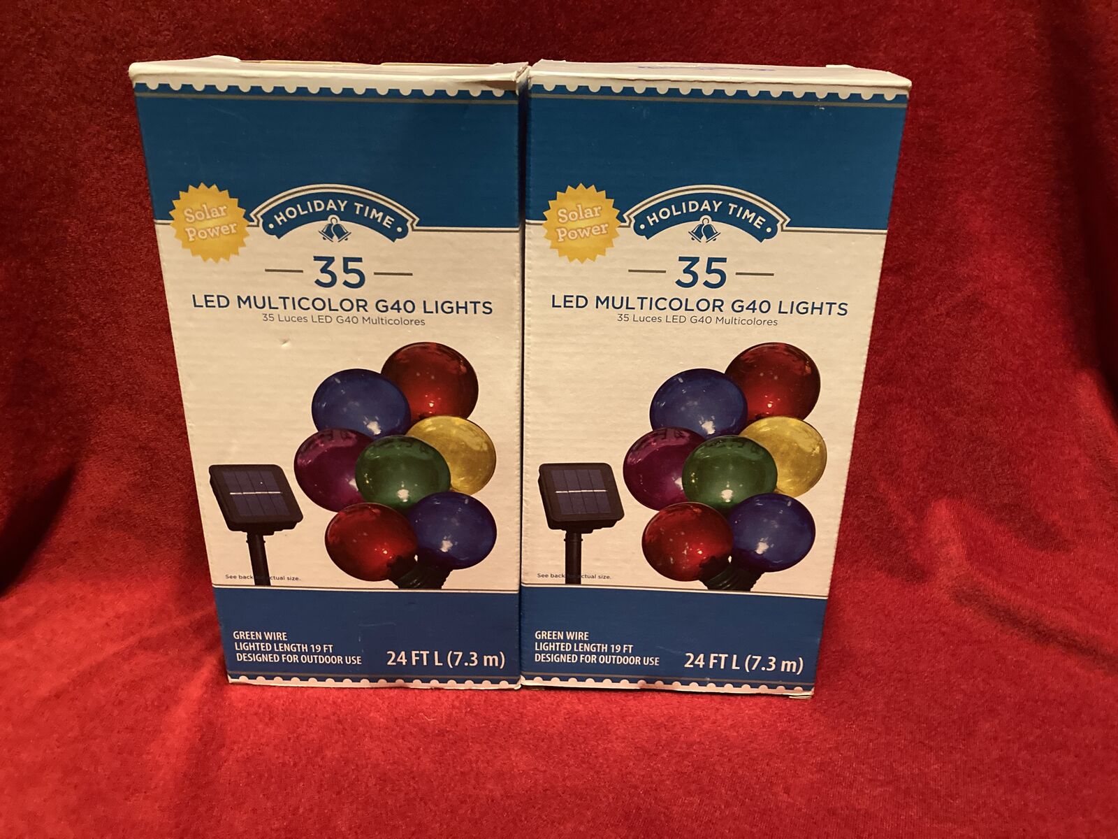 Holiday Time 35 LED Multicolor G40 Solar Lights New