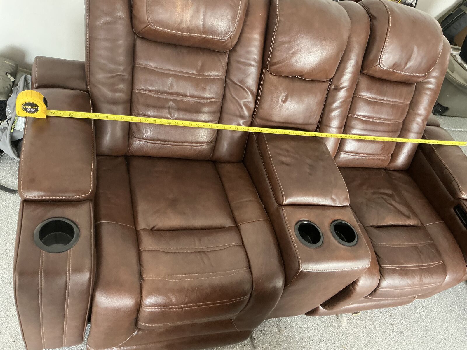 Leather Recliner, Very Good Condition, Electric Recline & Headrest, Heat & Massage