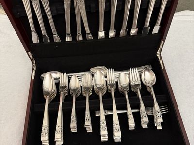 Vintage Community Plate Silverware Set - 75+ Pieces with Wooden Storage Box
