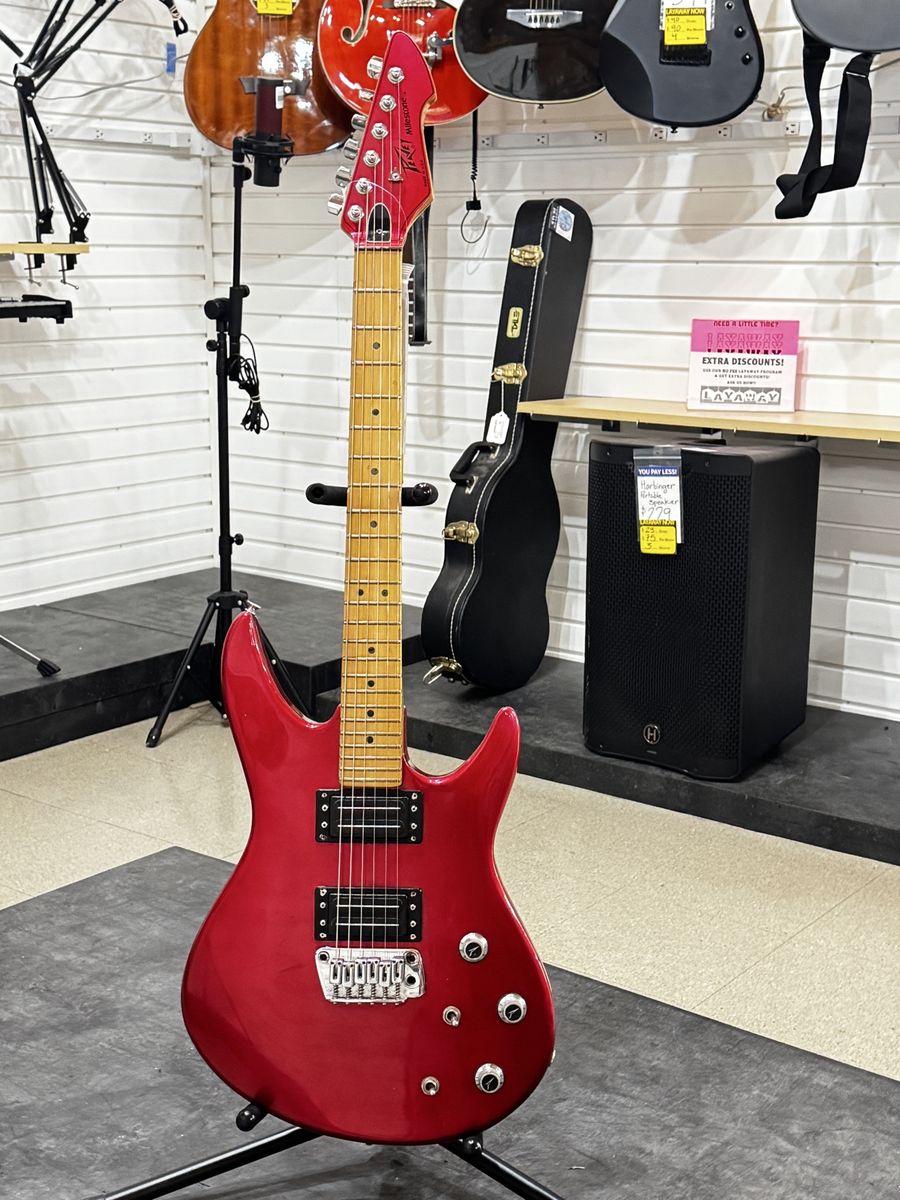 Red Peavey Reactor Electric Guitar - Vintage, Rare Model with Maple Fretboard