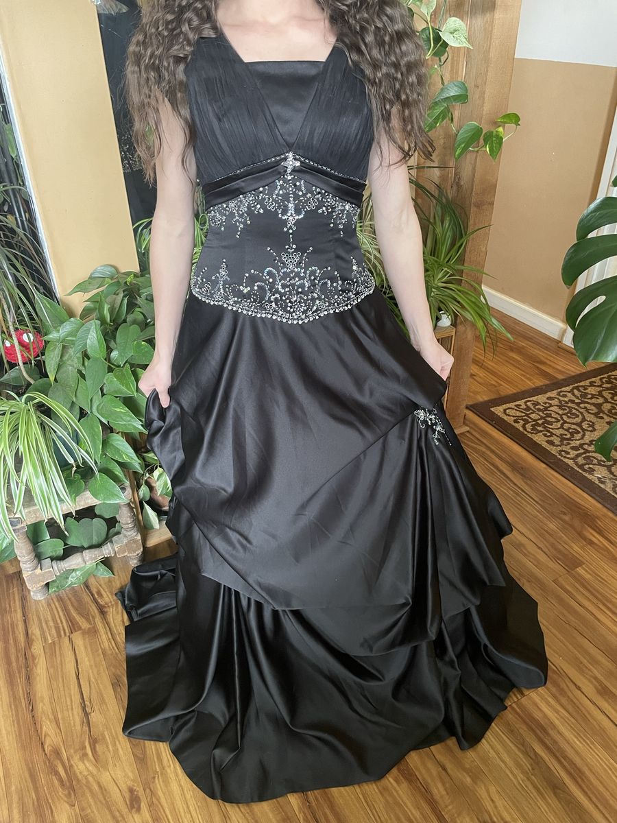 Modest Black Prom Dress, Ball Gown Dress