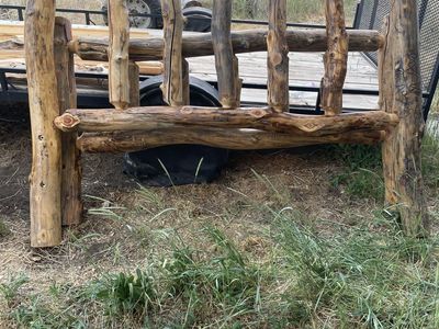 King size log bed