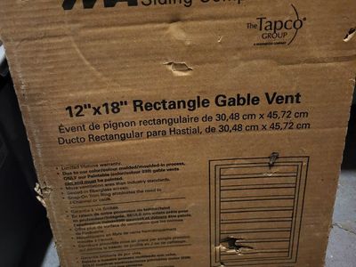 MID-AMERICA 12"x18" Rectangle Paintable Gable Vent with Snap-On Trim Ring
