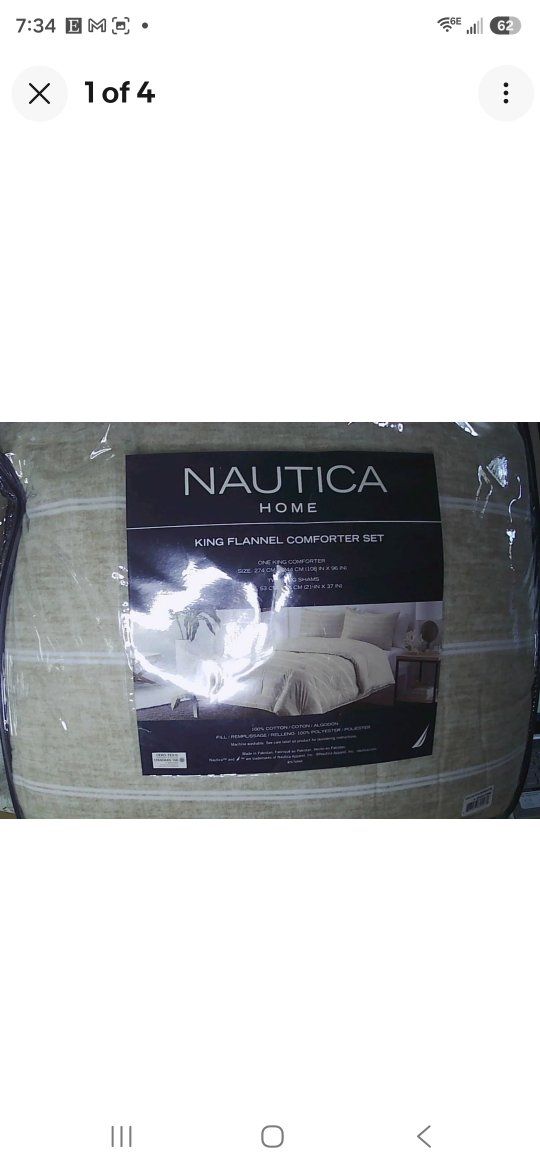 Nautica Home King Flannel Comforter Set NEW Guard Coast