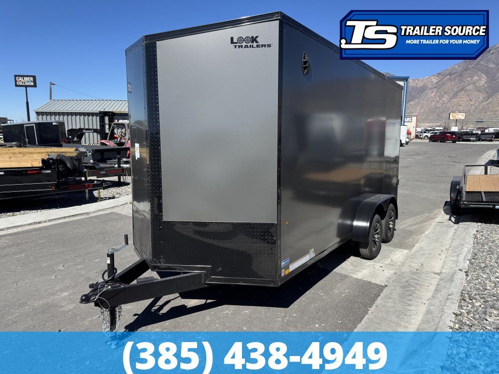 7x16 Look Element SE Enclosed Cargo Trailer - 7'6" Interior - 7K GVWR - .080 PolyCor, Alloy Wheels, Black Out Package,