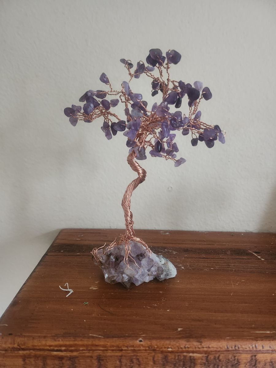 Amethyst copper wire tree