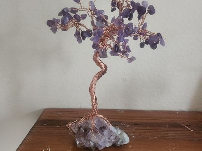 Amethyst copper wire tree