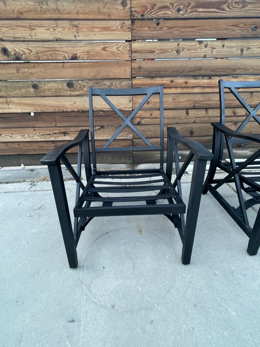 2 cast aluminum glider and recliner chairs