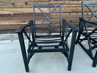 2 cast aluminum glider and recliner chairs