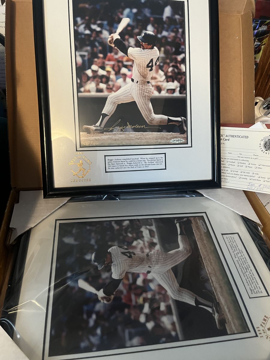 Autographed Baseball Collection & Framed Photos - Hank Aaron, Ernie Banks, Reggie Jackson w/ COA