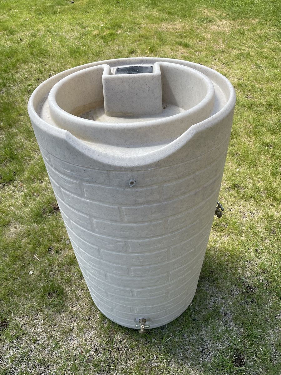 Good Ideas 50 gal. Impressions Downton Rain Saver Barrel, Sandstone