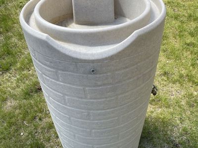 Good Ideas 50 gal. Impressions Downton Rain Saver Barrel, Sandstone