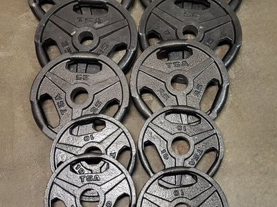 250 pounds of Olympic weights