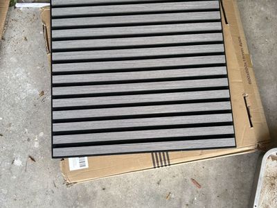 New 600x600x18mm Acoustic Wall Panels - Sound Dampening Slat Design (4 pcs)