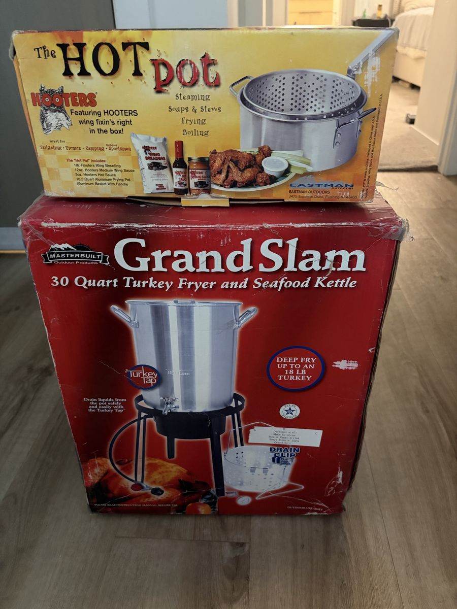 Masterbuilt Grand Slam 30 Qt Turkey Fryer & Seafood Kettle Kit with Hooters Hot Pot Steamer
