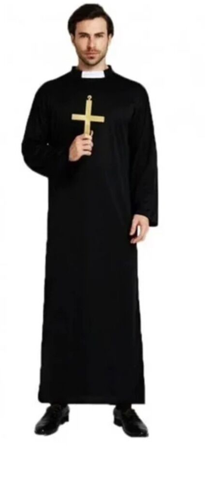 Black Adult Large Priest Costume