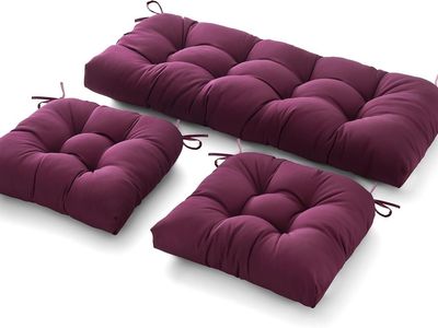 New Plum Outdoor Cushion Set of 3 Loveseat Bench
