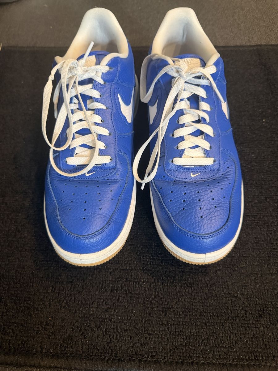 Nike Air Force 1 Low Blue EVO White / Team Royal / Aquarius Blue Leather Sneakers Size 11.5