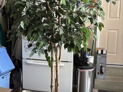 Large Artificial Ficus Tree in Woven Basket Pot