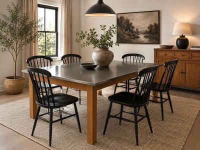 Pottery Barn Made in Italy Metal-Top Dining Table – Rare