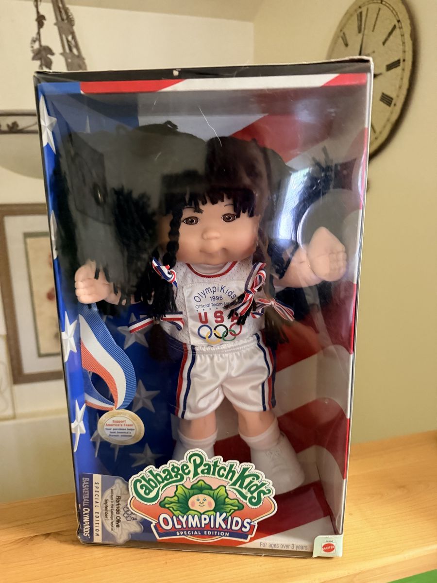 New. USA Cabbage Patch Kids Olympikids 1996 Special Edition "Florinda Olive" Basketball Olympians Doll