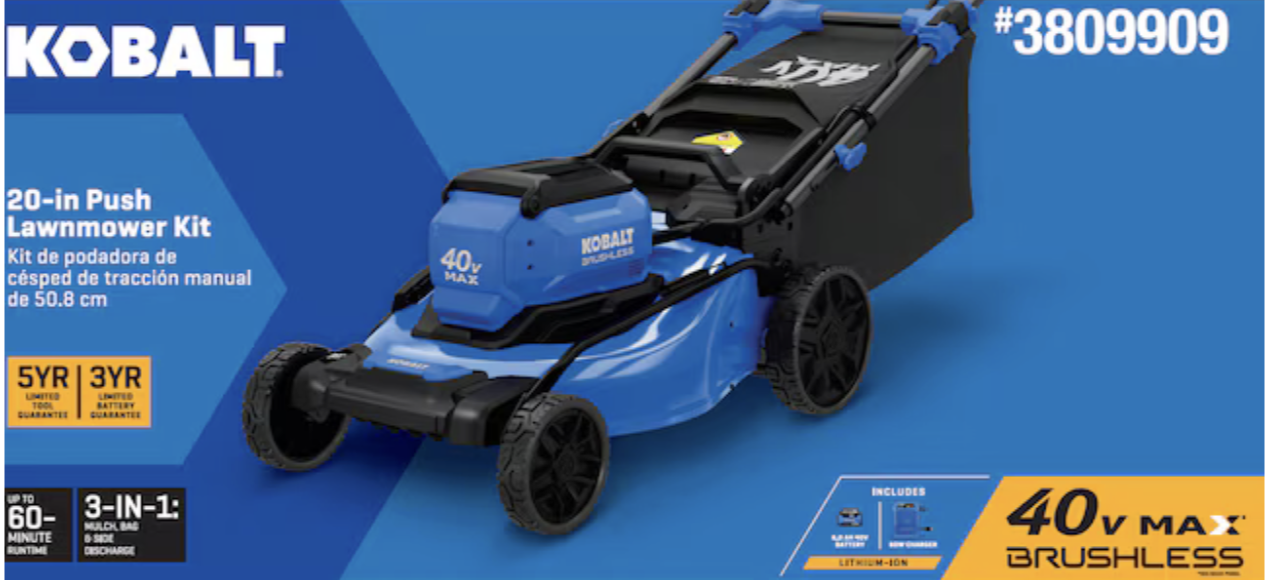 NEW Kobalt Gen4 40-volt 20-in Push Lawn Mower  W/ Battery