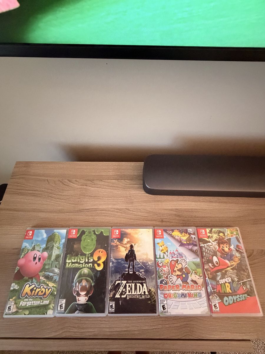 Nintendo Switch Games - Kirby, Luigi's Mansion 3, Zelda Breath of the Wild, Paper Mario, Super Mario Odyssey