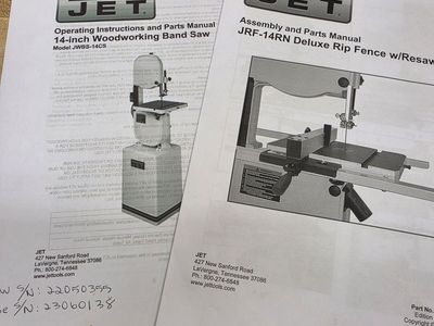JET 14-Inch Woodworking Band Saw, 1 HP, 115/230V 1Ph (JWBS-14CS) - new bandsaw