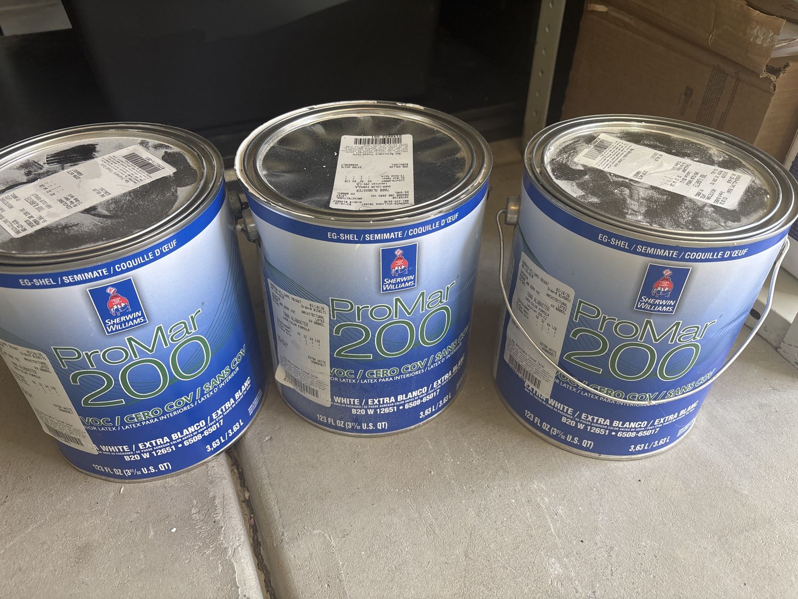 2.5 gallons of Sherwin Williams Paint -  Egg Shel Alabaster