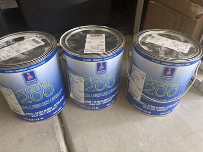 2.5 gallons of Sherwin Williams Paint - Egg Shel Alabaster