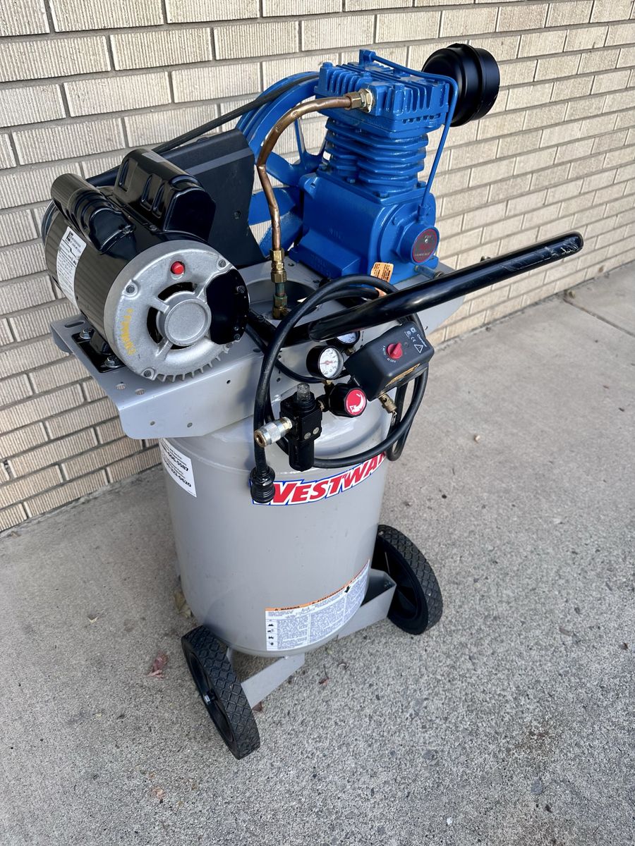 WESTWARD Air Compressor Portable 2.25HP 120V 20 Gallon Tank with Wheels
