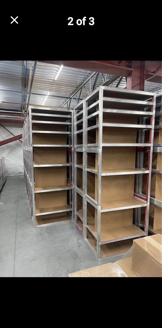 Aluminum storage shelves