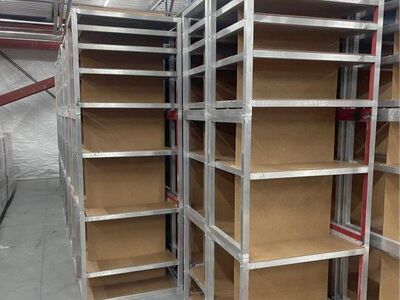 Aluminum storage shelves