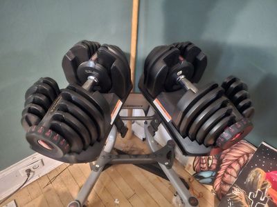 bowflex adjustable dumbbells with standard 10-90 lb