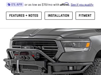 Rough Country Tubular Front Bumper for Ram 1500 (19-24) - Black