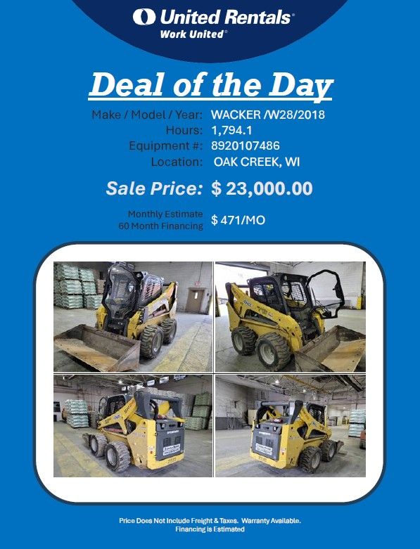 Skid Steer rubber tired Wacker W28 2018