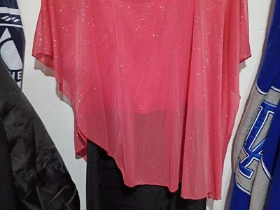 Enfocus Studio Women's Size 8 Shimmering Pink & Black Knee-Length Dress