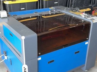 Used Omtec 60W CO2 Laser Engraver/Cutter with PI Burn Roller — Great Condition