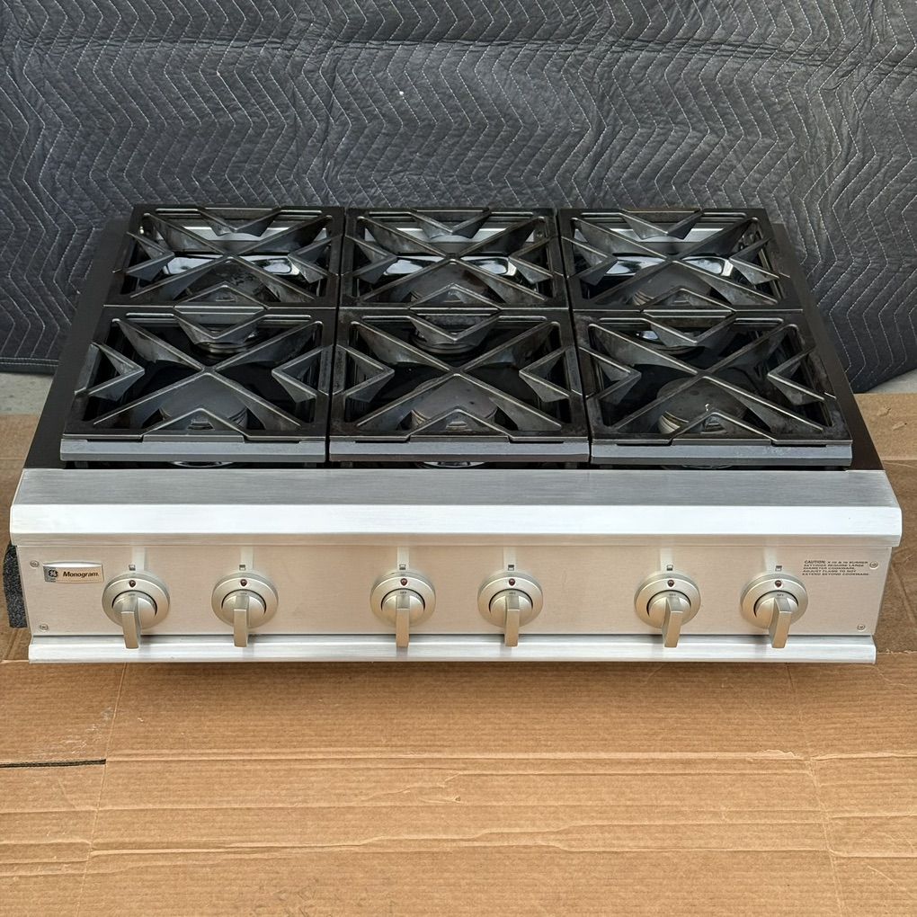 GE MONOGRAM 36 Inch Gas Rangetop cooktop Tested
