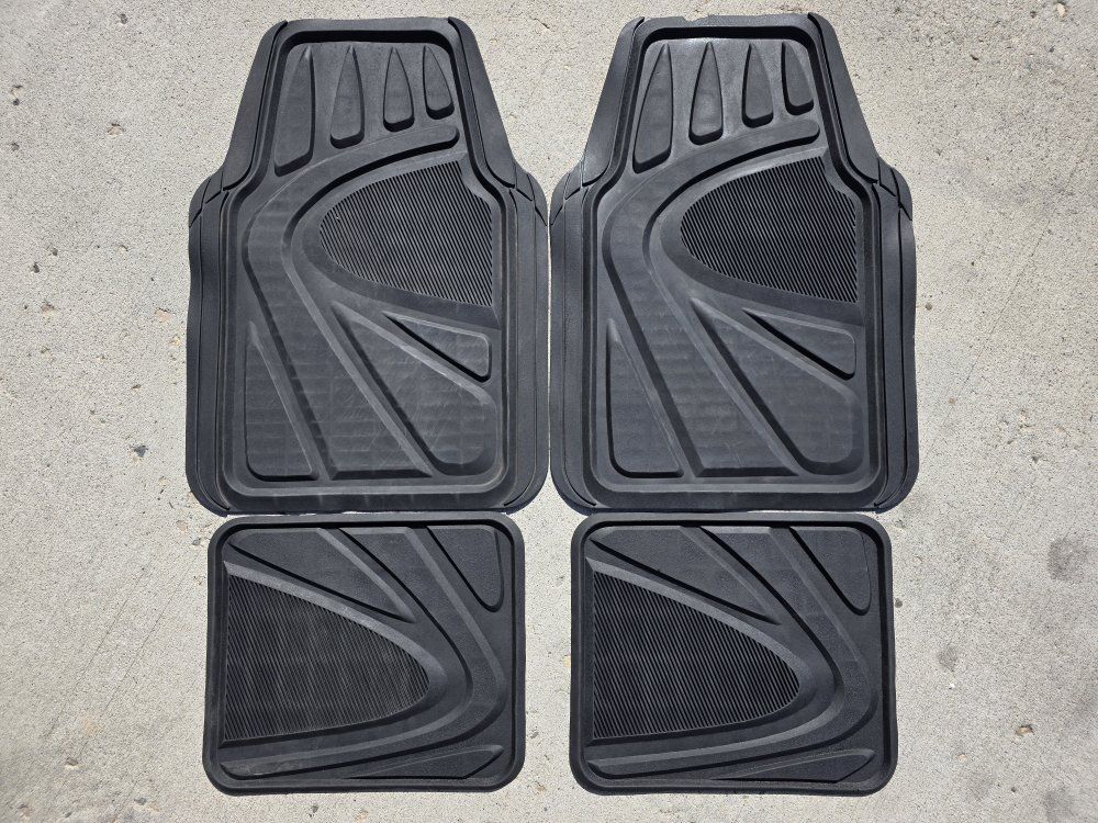 Floor Mats Set  Universal Black Rubber