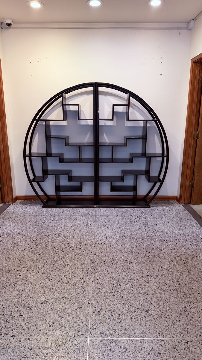 Large Circular Asian-Style Wall Display Shelf