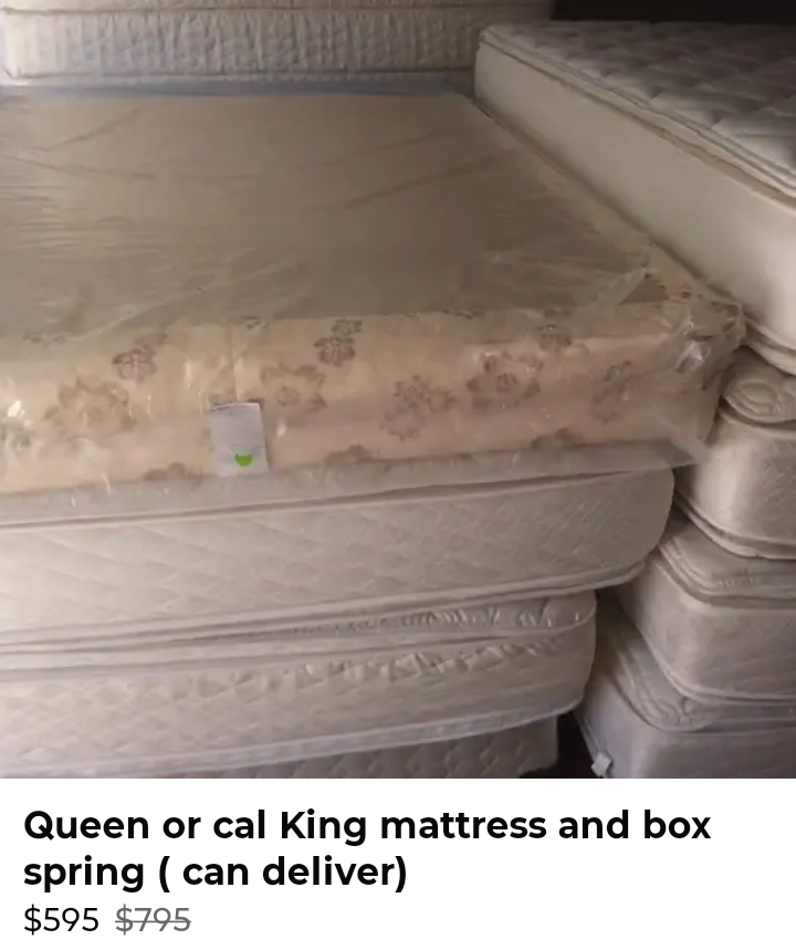 Queen & Cal king mattress bed & box spring (can deliver)