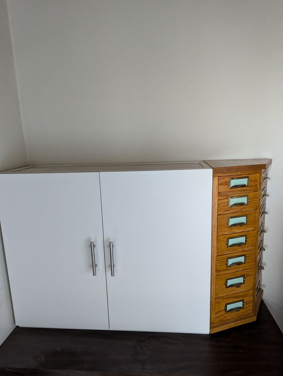 Parts, garage, bench cabinet