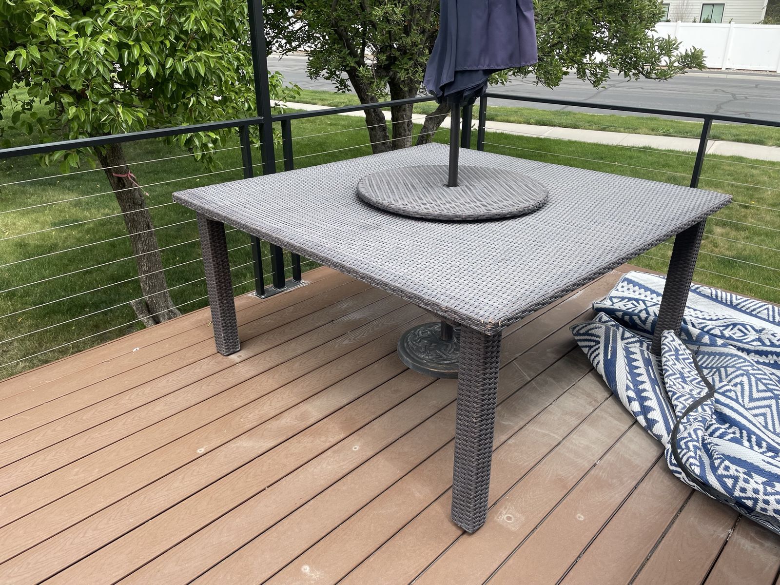 Large square patio table