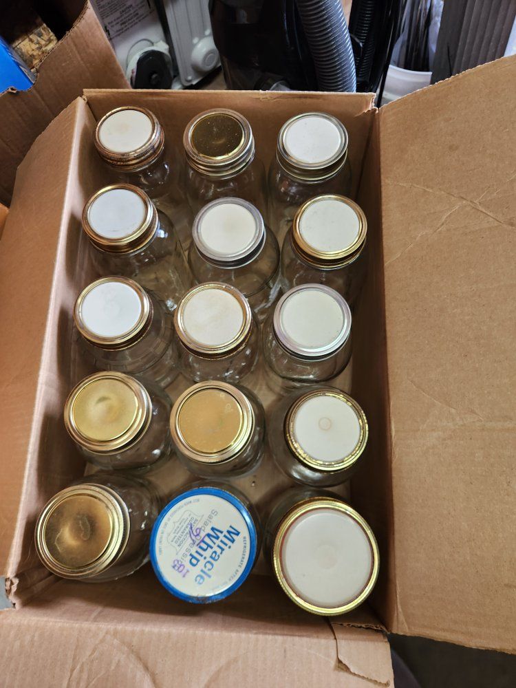 Assorted Glass Canning Jars - Quart and Pint Sizes